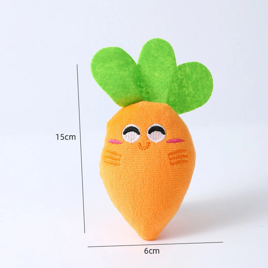Pawluxe Plush Carrot Chew & Squeak Toy