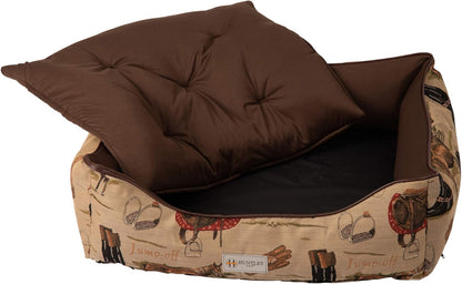 Pawluxe Equestrian Tapestry Bolster Dog Bed