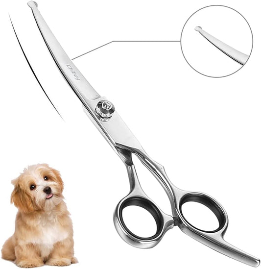 Pawluxe Curved Grooming Scissors with Round Tips