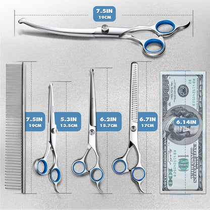 Pawluxe 6-in-1 Titanium Grooming Scissors Set