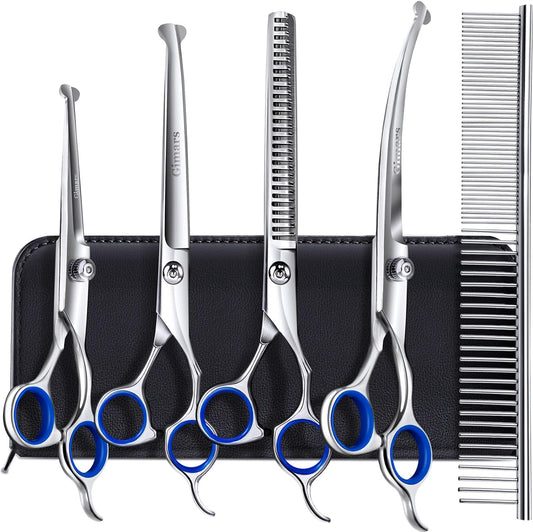 Pawluxe 6-in-1 Titanium Grooming Scissors Set