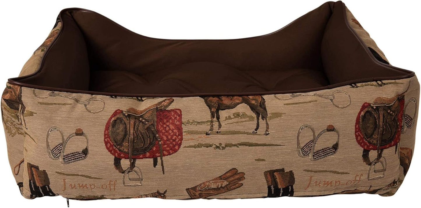 Pawluxe Equestrian Tapestry Bolster Dog Bed