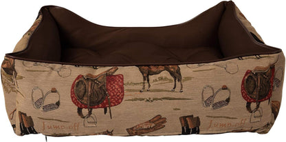 Pawluxe Equestrian Tapestry Bolster Dog Bed