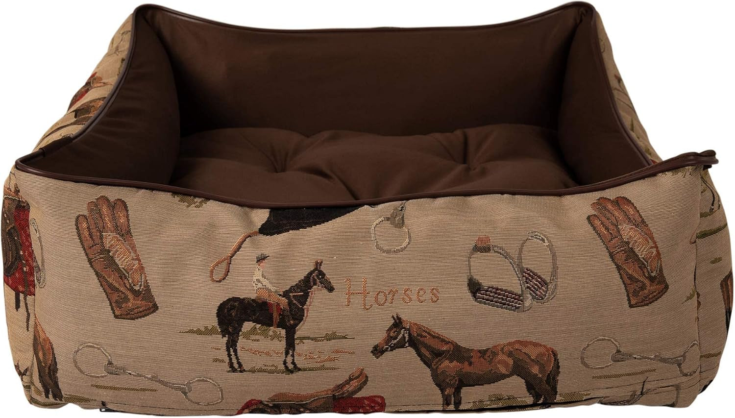 Pawluxe Equestrian Tapestry Bolster Dog Bed