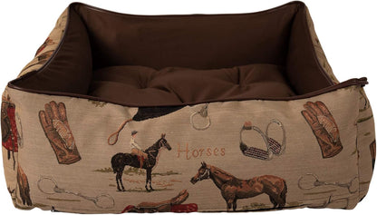 Pawluxe Equestrian Tapestry Bolster Dog Bed