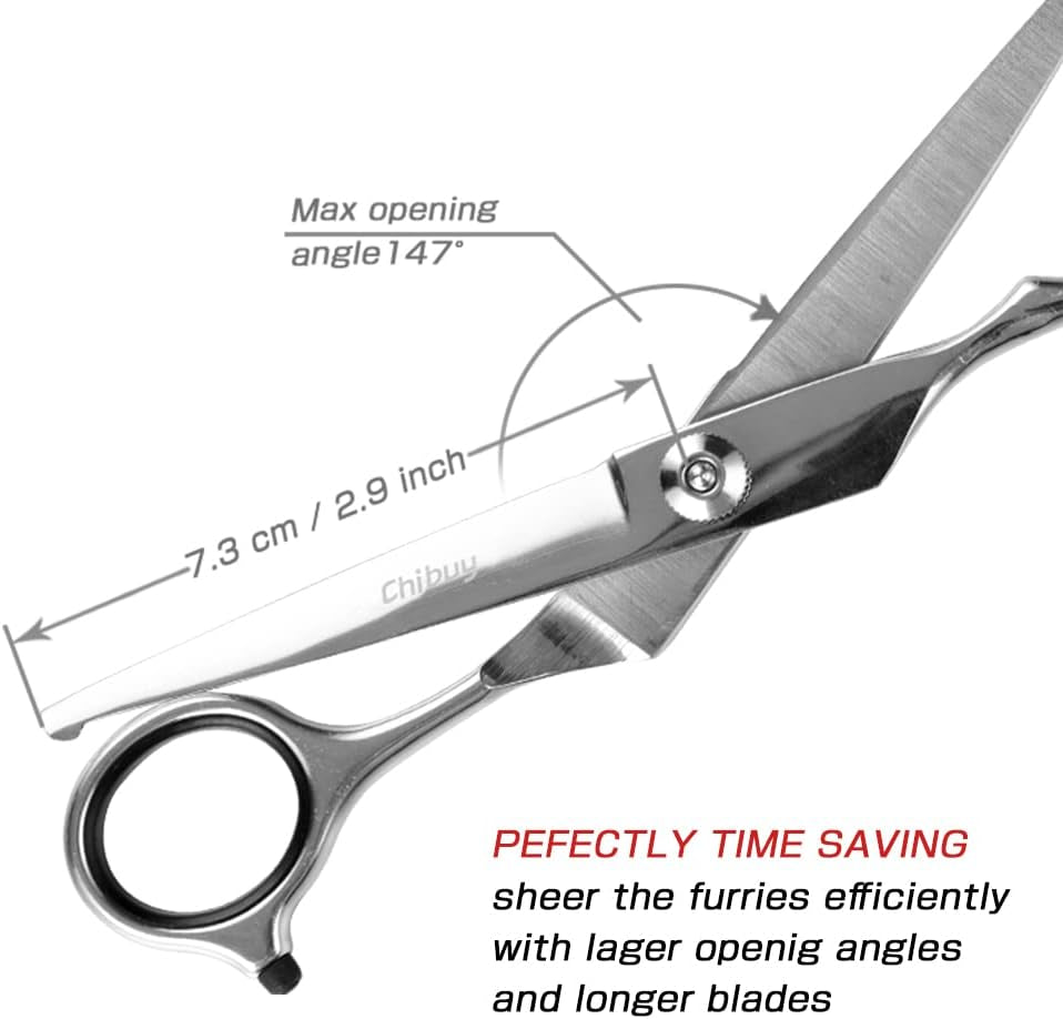 Pawluxe Curved Grooming Scissors with Round Tips